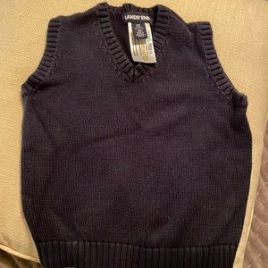 Lands End boys Uniform sweater vest 4y
